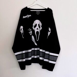 Ghost Face Scream Hockey Jersey XL Black White 96 Horror Movie Fun World 2023